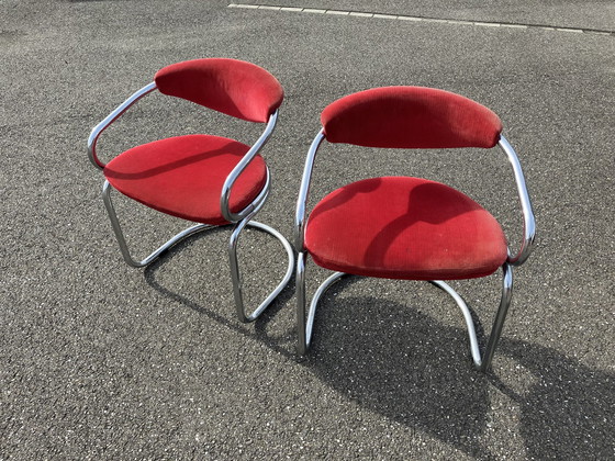 Image 1 of 2x Giotto Stoppino Tube Frame Chairs