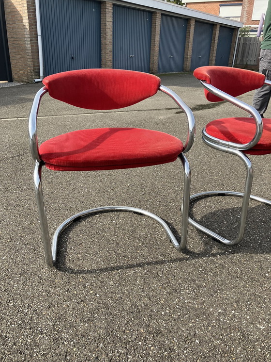 Image 1 of 2x Giotto Stoppino Tube Frame Chairs