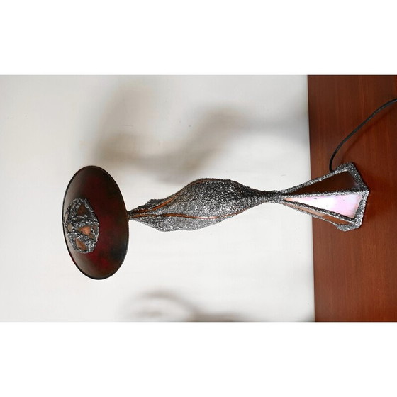 Image 1 of Lampada scultura vintage in rame e metallo fuso, 1990