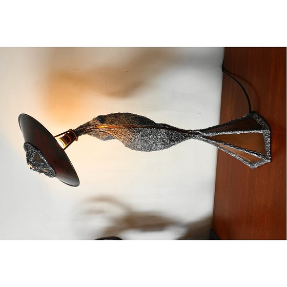 Image 1 of Lampada scultura vintage in rame e metallo fuso, 1990
