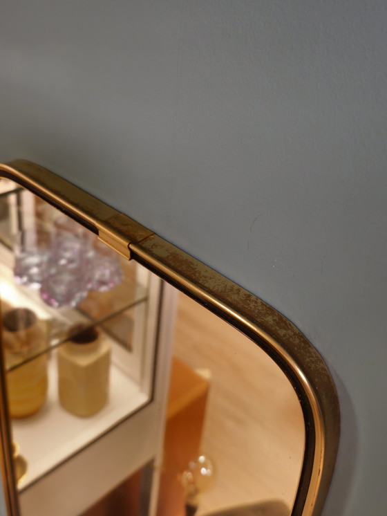 Image 1 of Vintage Wall Mirror Mirror Brass Gold