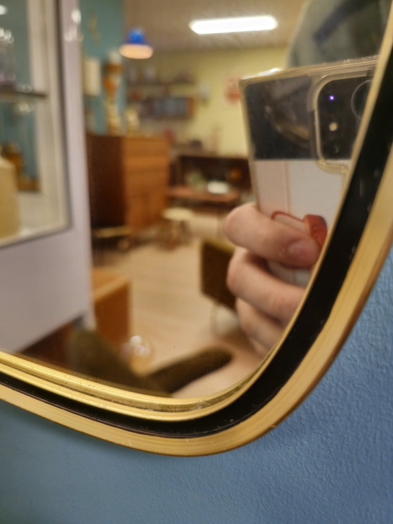 Image 1 of Vintage Wall Mirror Mirror Brass Gold