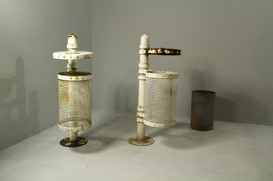 Image 1 of Pair Of Steel Public Trashes, 1970S