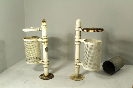 Image 1 of Pair Of Steel Public Trashes, 1970S
