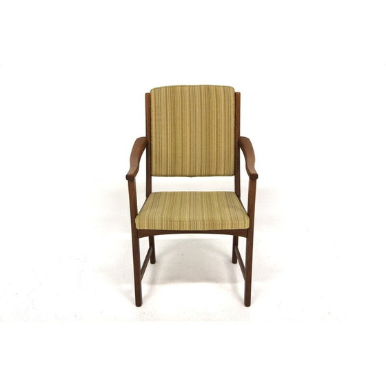 Image 1 of Set of 4 vintage oak and fabric chairs, Sweden 1950