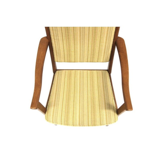 Image 1 of Set of 4 vintage oak and fabric chairs, Sweden 1950