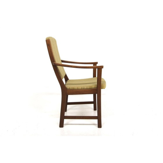 Image 1 of Set of 4 vintage oak and fabric chairs, Sweden 1950