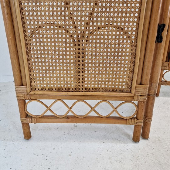 Image 1 of Vintage rattan and wicker screen, Italy 1960