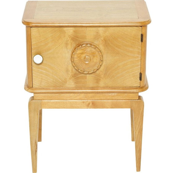 Image 1 of Comodino vintage in frassino intagliato, anni '40