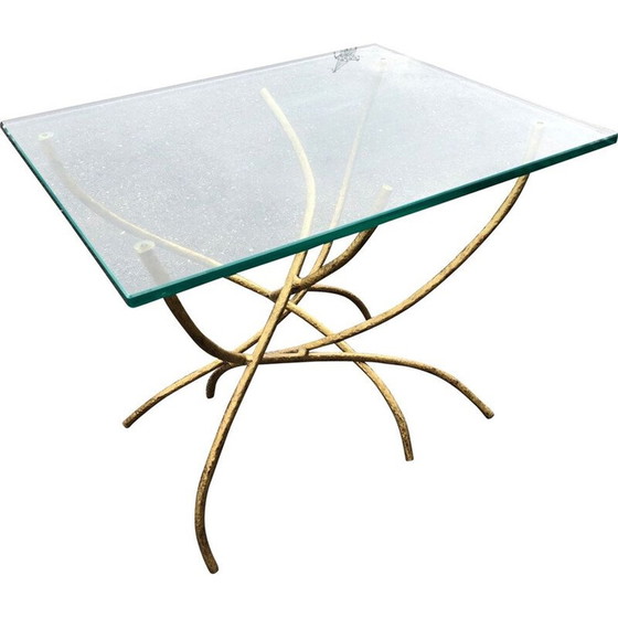 Image 1 of Vintage coffee table in glass and gilded metal, 1970