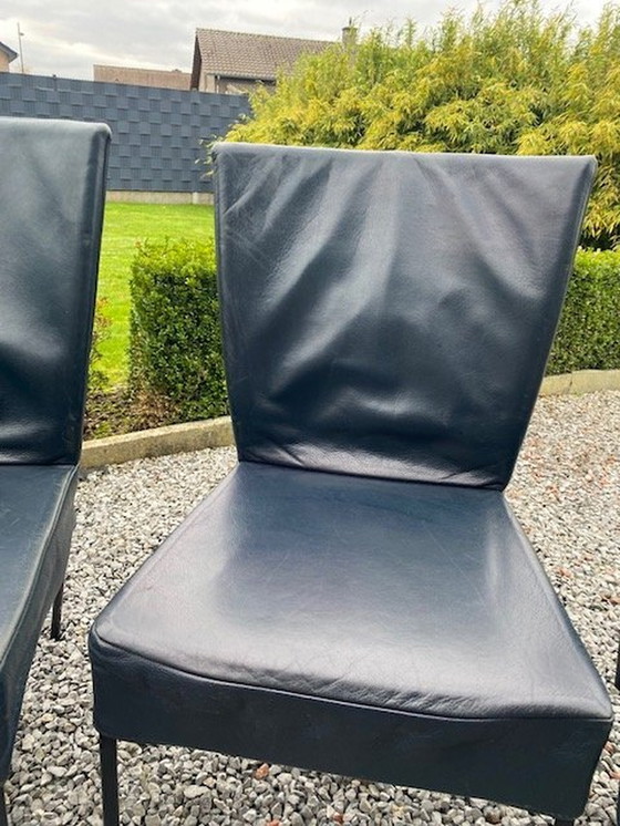 Image 1 of 6x Montis Spica Chairs - Dark Blue Leather