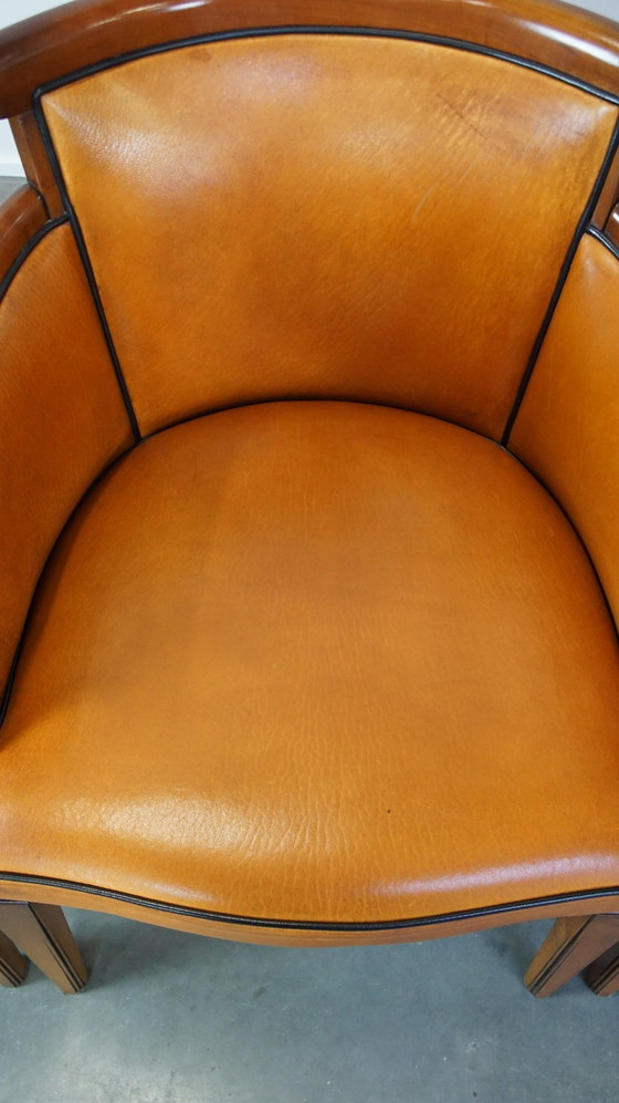 Image 1 of 4 X Sheep Leather Dining Chair Combined With Wood