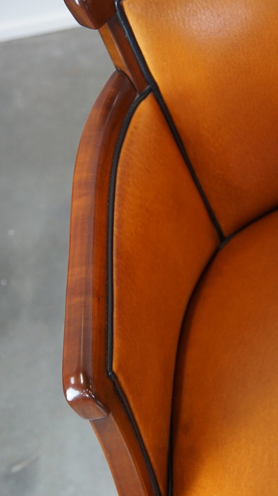 Image 1 of 4 X Sheep Leather Dining Chair Combined With Wood