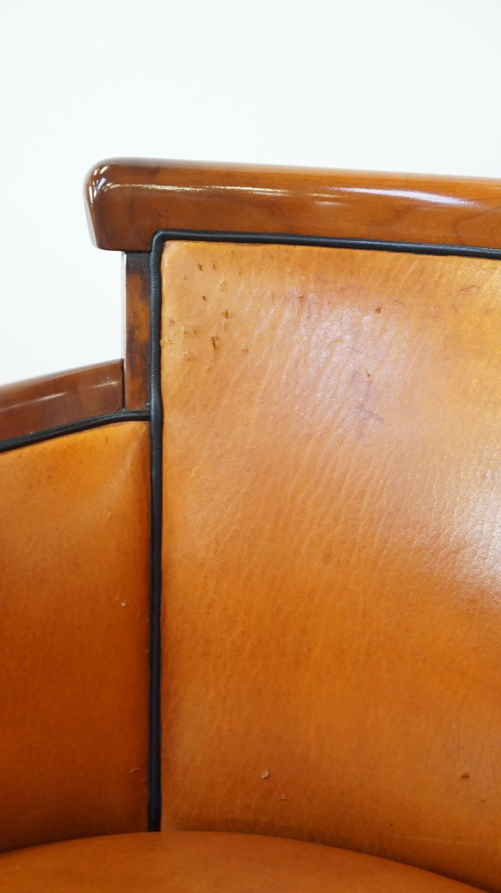 Image 1 of 4 X Sheep Leather Dining Chair Combined With Wood