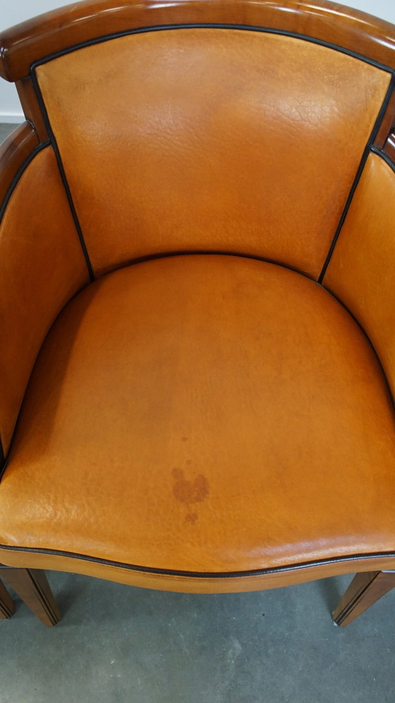 Image 1 of 4 X Sheep Leather Dining Chair Combined With Wood