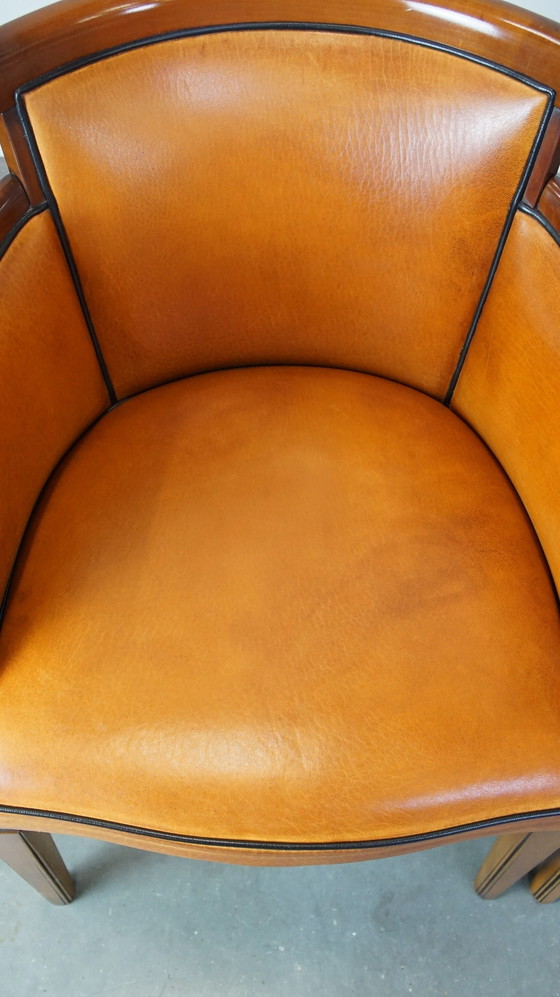 Image 1 of 4 X Sheep Leather Dining Chair Combined With Wood