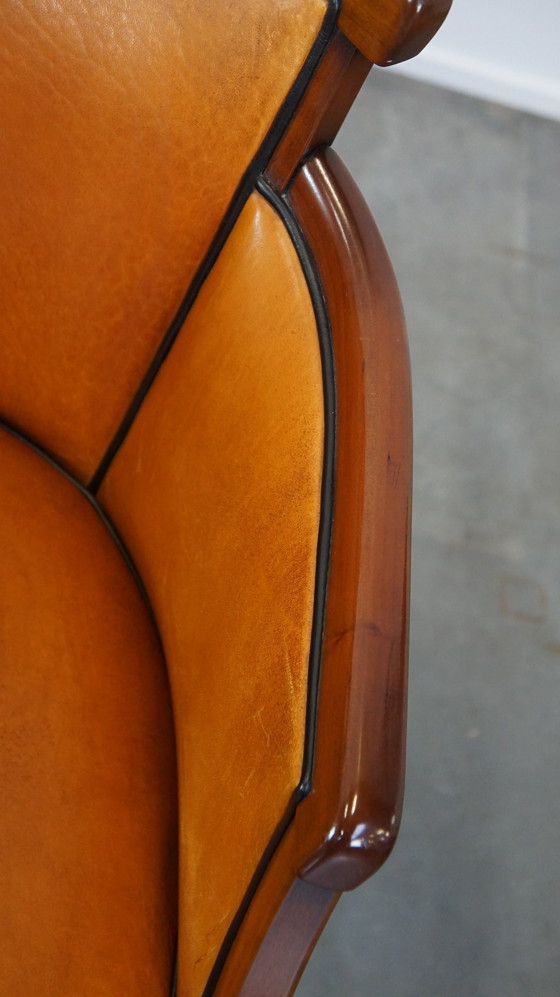 Image 1 of 4 X Sheep Leather Dining Chair Combined With Wood