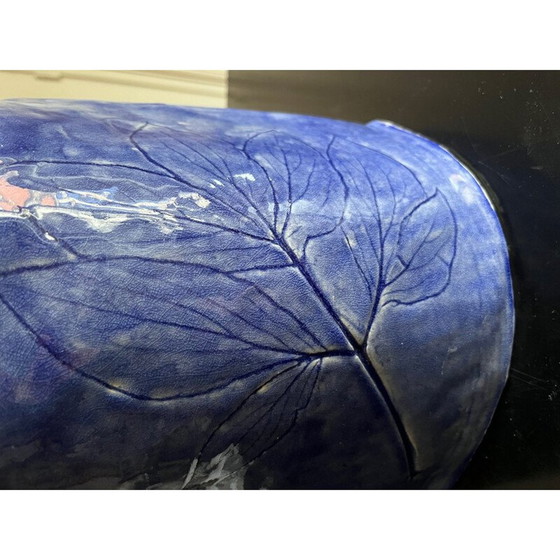 Image 1 of Vintage blue ceramic pot, 1980