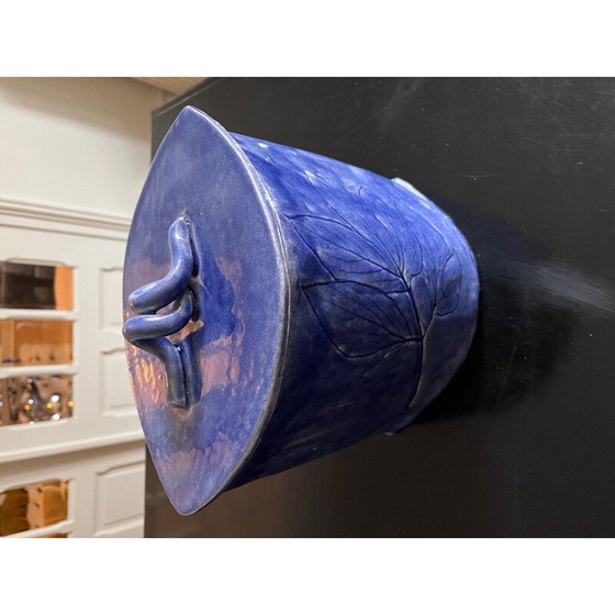 Image 1 of Vintage blue ceramic pot, 1980