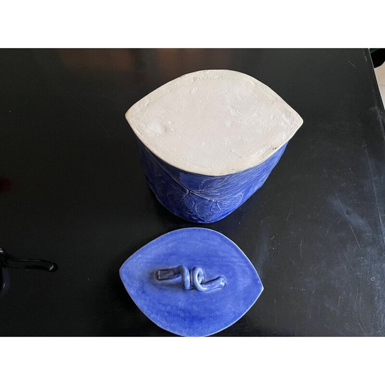 Image 1 of Vintage blue ceramic pot, 1980