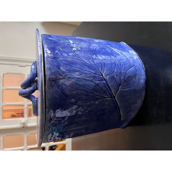 Image 1 of Vintage blue ceramic pot, 1980