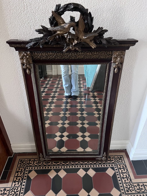 Wooden Crested Mirror