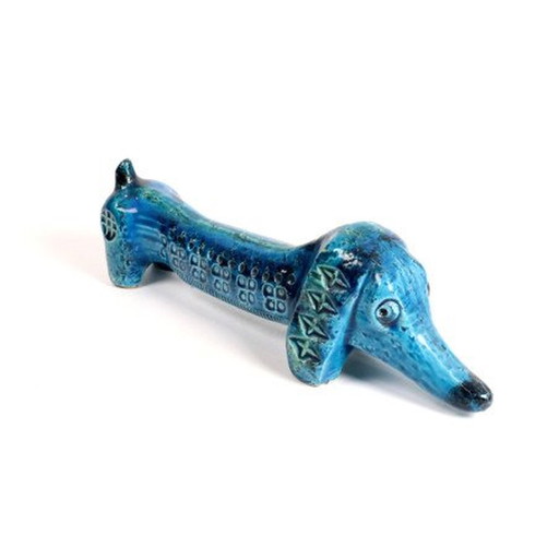 Rimini Blu Dachshund Figure By Bitossi