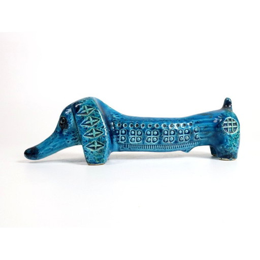 Rimini Blu Dachshund Figure By Bitossi