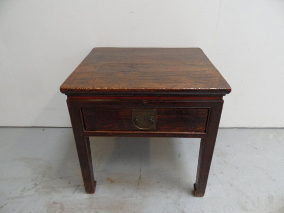 Image 1 of Vintage Japanese Side Table With Drawer