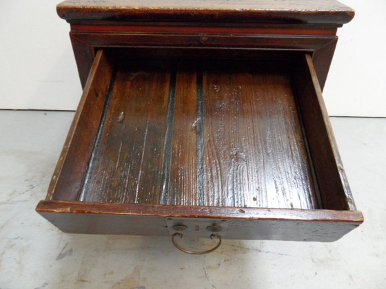 Image 1 of Vintage Japanese Side Table With Drawer