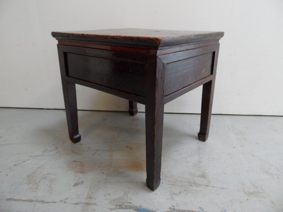 Image 1 of Vintage Japanese Side Table With Drawer