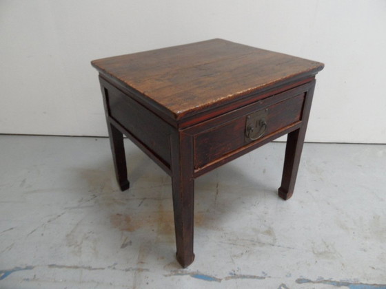 Image 1 of Vintage Japanese Side Table With Drawer