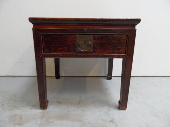 Image 1 of Vintage Japanese Side Table With Drawer