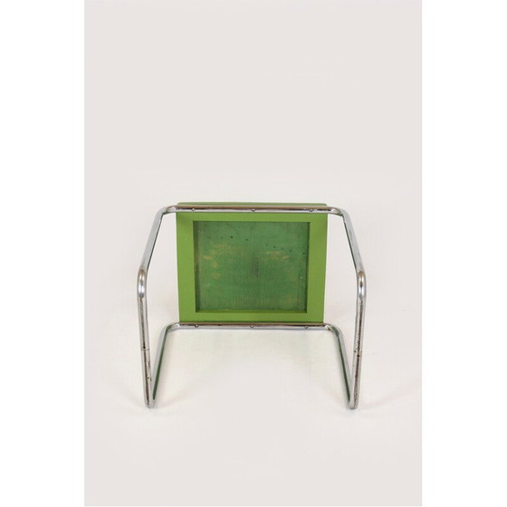 Image 1 of Vintage chromed tubular steel stool by Slezak, Czech Republic 1930s