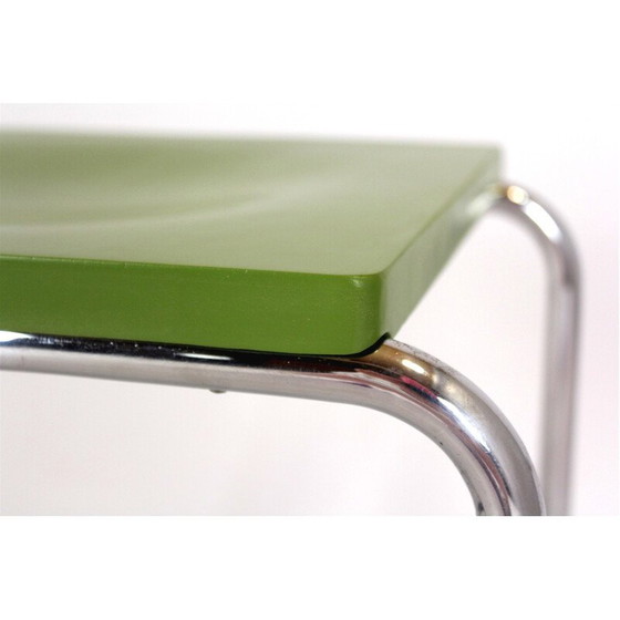 Image 1 of Vintage chromed tubular steel stool by Slezak, Czech Republic 1930s