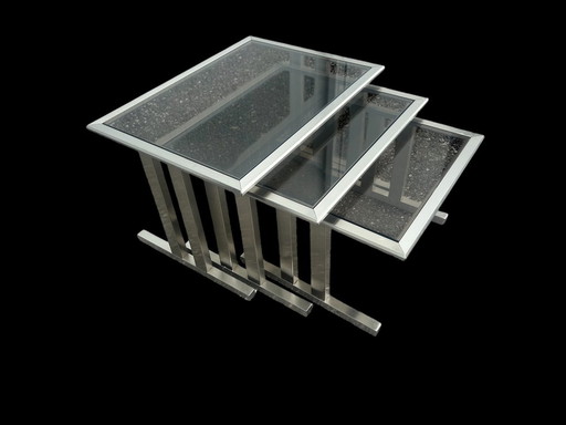 1970 Brushed Steel Gigogne Tables