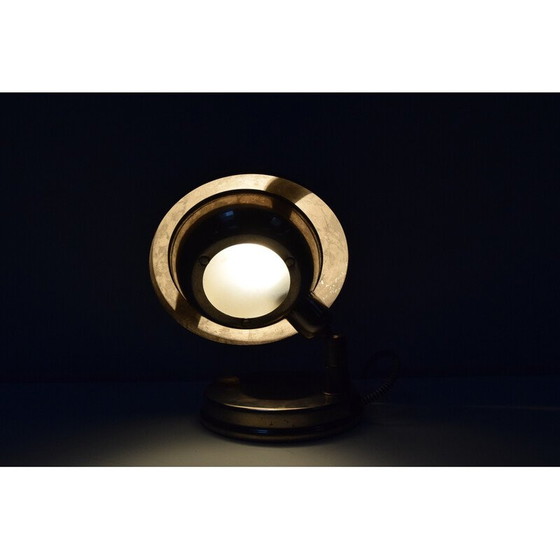 Image 1 of Vintage Art deco table lamp in chrome, metal and glass, Czechoslovakia 1930s