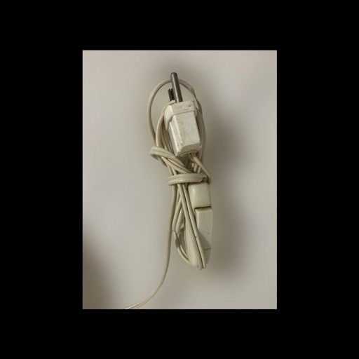 Lampada da tavolo vintage in vetro cromato e opalino, Italia 1960