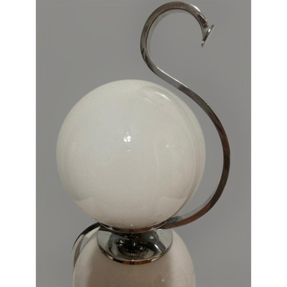 Image 1 of Vintage table lamp in chromed glass and opal, Italy 1960