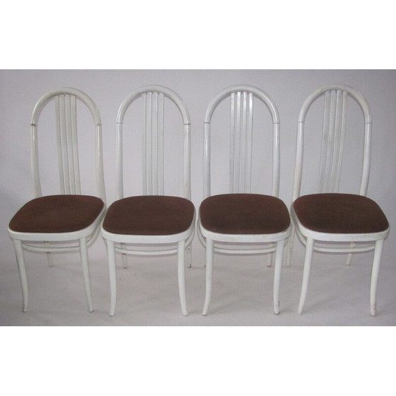 Image 1 of Set of 4 vintage beechwood chairs by Ton, Czechoslovakia 1970