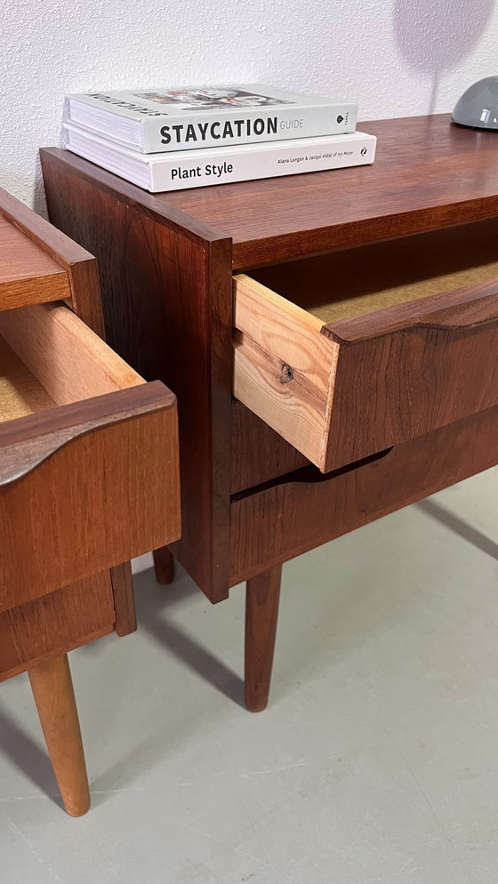 Image 1 of 2x Danish nightstand drawer