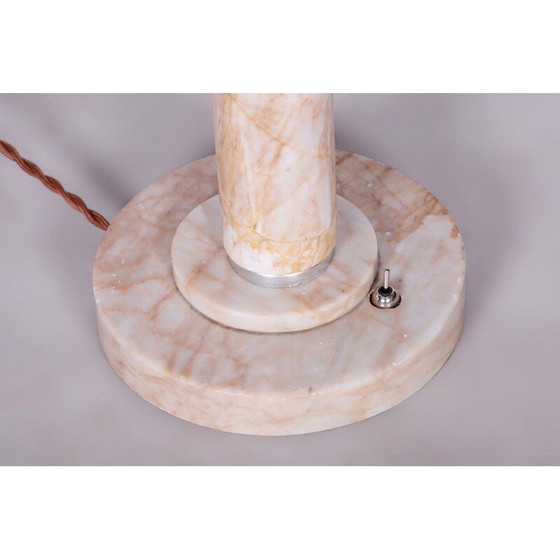 Image 1 of Vintage Art Deco table lamp in chrome steel and marble, Czechoslovakia 1920