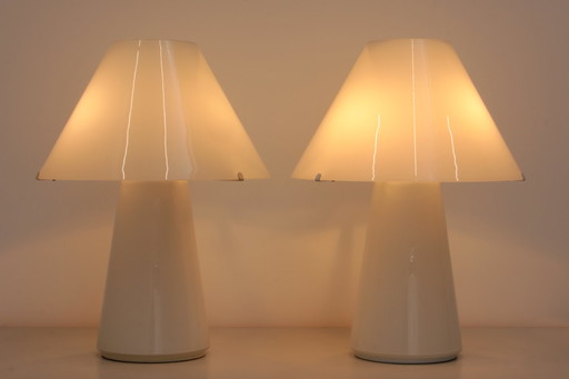 Gianni Seguso Rare Large murano glass table lamps ,1970 Murano Vetri
