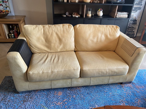 Modern Sofa Set, Leather; 2.5 Seater And 2 Times 1 Seater