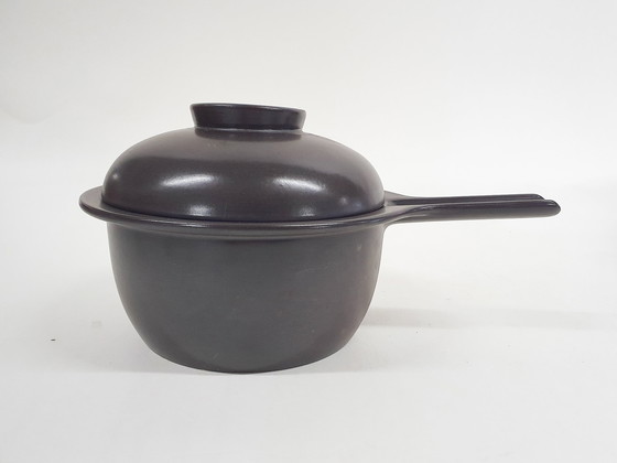 Image 1 of Dark brown Arabia Liekki ceramics by Ulla Procope, Finland 1960's