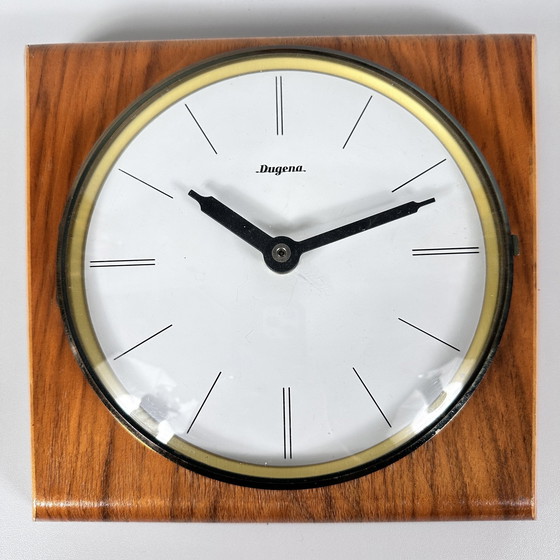 Image 1 of Midcentury Dugena wall clock wood