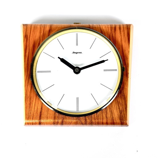 Midcentury Dugena wall clock wood