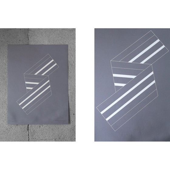 Image 1 of Vintage color lithography by Eskil Hansson, 1976