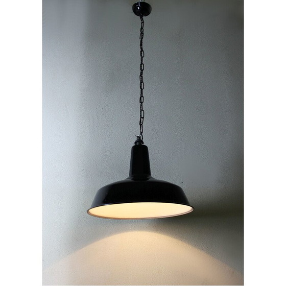 Image 1 of Lampada a sospensione vintage in lamiera smaltata di Reluma, Belgio, 1950