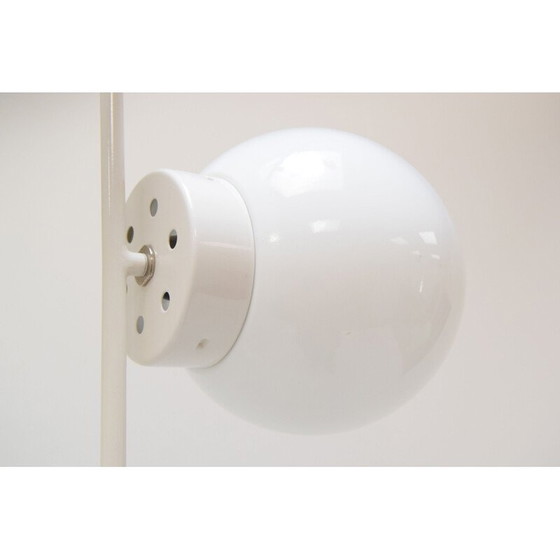 Image 1 of Vintage milk glass and lacquered metal suspension, Czechoslovakia 1970